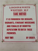 London & North Western Rly reproduction sign 8x7