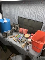 Water jug, battery blanket, sewer pipe fittings,