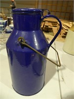 BLUE ENAMEL WATER JUG 12"T