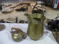 BRASS COAL SKUTTLE & KETTLE