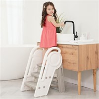 Foldable Toddler Step Stool  Adjustable Height