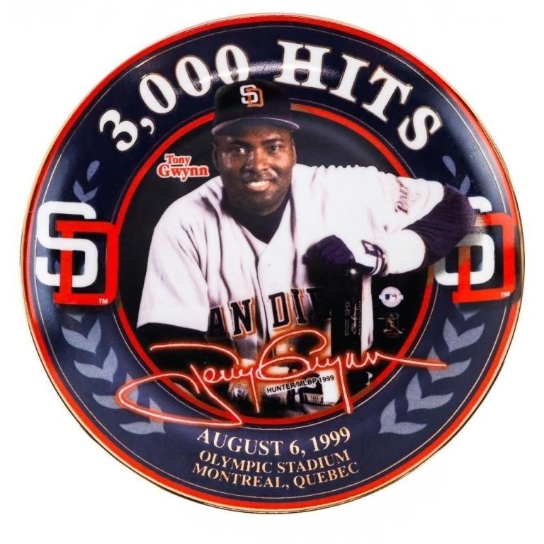 TONY GWYNN 3000 Hits LE Collector Plate - Plate Si