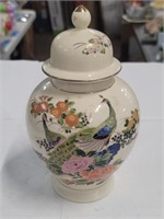 Floral / Peacock Urn Vase