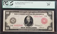 1914 $10 Red Seal FRN New York PCGS Very Fine 20