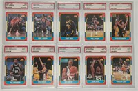 86-87 Fleer lot of 10 graded PSA Mint 9. (Lot #6).