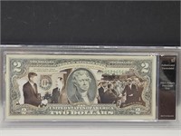 Authenticated UNC JFK $2 Bill