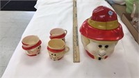 Keebler elf cookie jar with cups