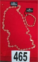 Swarovski Crystal Long Necklace & Bracelet
