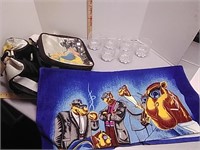 Camel Beach Towel, Bag & Crown Royal Glasses