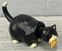 Ceramic Tuxedo Cat Bobble Head & Tail