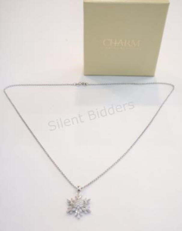 Charm - Diamond Centre Sterling Necklace & Pendant