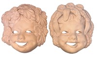 Two Italian Terracotta Pottery Bacchus Heads