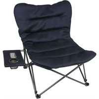 Ozark Trail Plush Chair with Side Table  Blue