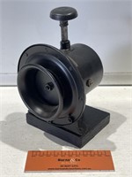 Early Push Button Horn Mounted On Wooden Base -