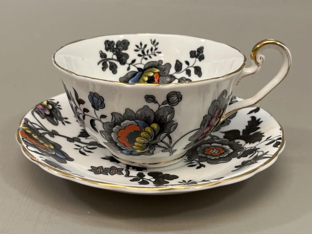 Mandarin Victoria Porcelain Teacup & Saucer,