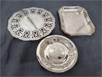 Silver Plated Trivet, Tray & Accent Dish