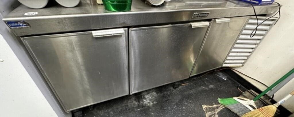 Delfield 3 door undercounter SS worktable refriger