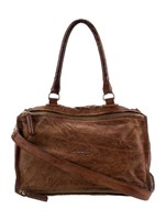 Givenchy Brown Leather Gold-tone Shoulder Bag