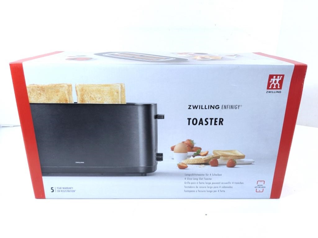 NEW Zwilling Enfinigy Black 4-Slot Toaster