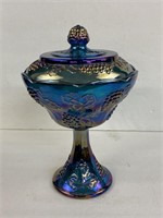 Carnival Glass Indiana Blue Harvest Grape