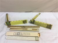 Wooden measuring tools- folding yardsticks,