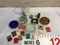 Match boxes and ashtrays