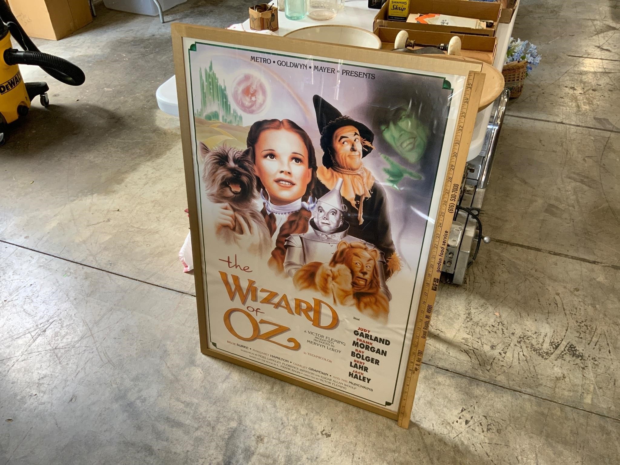 LARGE framed wizard of oz movie poster