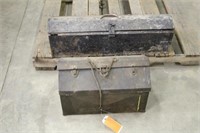 TOOL BOX OF VINTAGE TOOLS AND TOOL BOX OF GRINDING