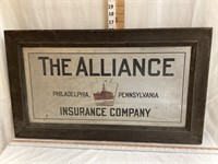 The Alliance Insurance Company Tin Sign, Wood