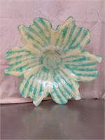 Teal and cream flower bowl