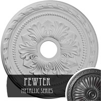 Ekena Millwork Palmetto Ceiling Medallion, Pewter