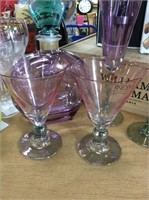 Pair of iridescent martini glasses