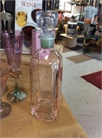 Pink and green decanter