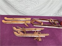 3 wood ice Skates: Juweeltjie and 2 other pairs.