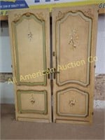 PAIR OF HAND PAINTED ANTIQUE FRENCH DOORS