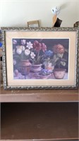 Lg framed floral print