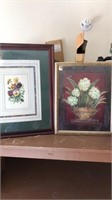 2 framed floral prints