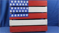 American Flag on Wood Frame