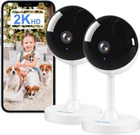 NEW $90 2PK 2K Indoor Security Cameras, WIFI