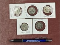 (3) 1944 & (2) 1945 Silver Quarters