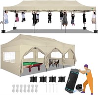 COBIZI 10x30 Heavy Duty Pop up Canopy  Khaki