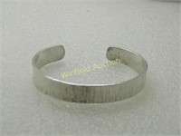 Vintage Sterling Silver Woodgrain Cuff Bracelet, 6
