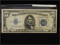 $5 1934A SILVER CERTIFICATE (XF/AU)