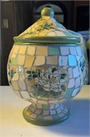 Mosaic lidded pot