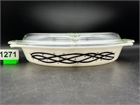 Vintage Pyrex 1958 barbed wire divided dish