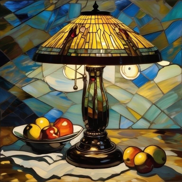 Stained Glass Lamp Signed LTD EDT by VAN GOGH LTD