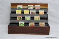 Antique Counter Top Wooden Seed Display Case