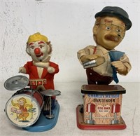 lot of 2 Tin Charley Weaver & Clown Toys