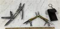 2 multi tool folding pliers w/one case