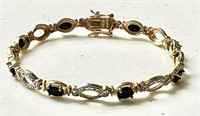 Gold over sterling silver bracelet w/oval stones
